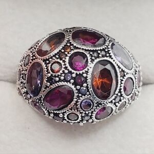 Multi Gemstone Dome Ring